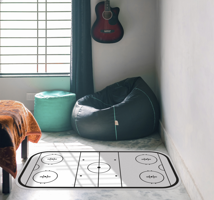 Alfombra vinílica de juegos infantil pista de hockey - TenVinilo