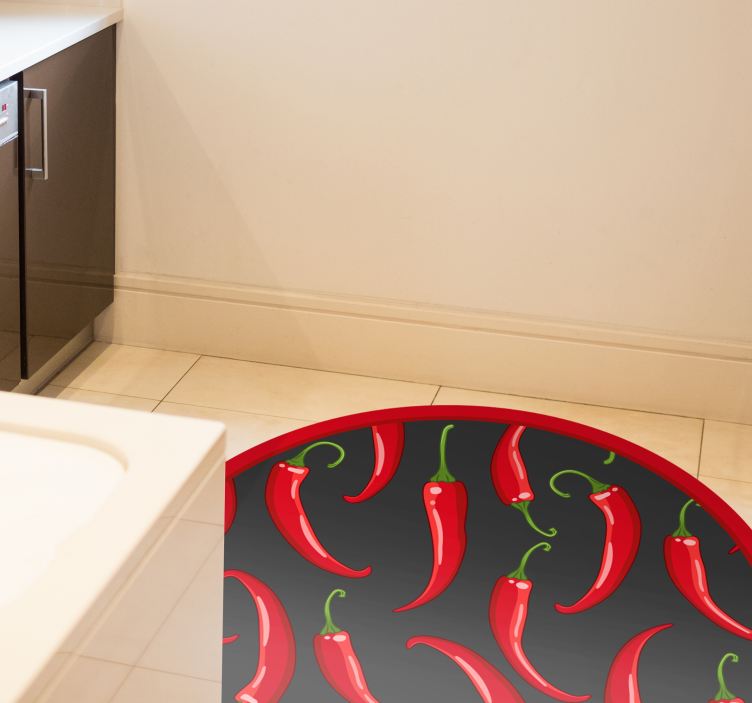 Alfombra vinilo cocina Ají picante rojo - TenVinilo