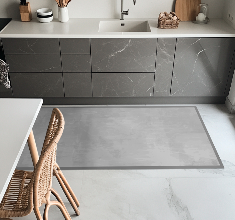 Alfombra vinílica cocina gris liso - TenVinilo
