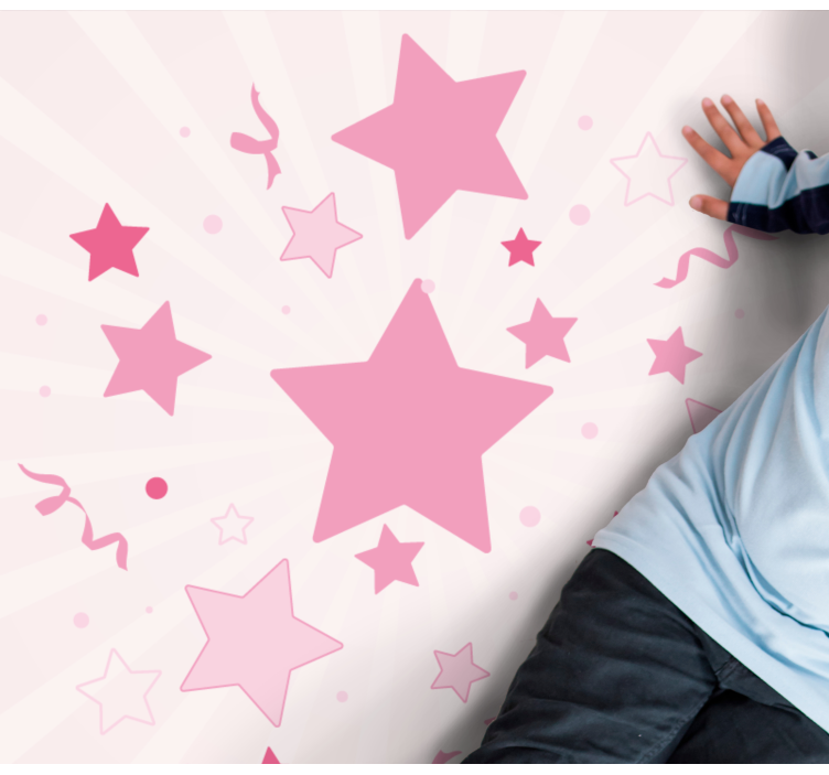 Alfombra vinílica de estrellas motivo festivo rosa - TenVinilo