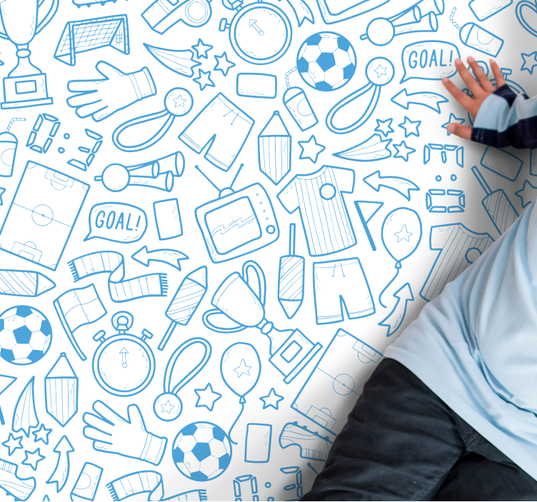 Alfombra vinílica de juegos infantil elementos deportivos - TenVinilo