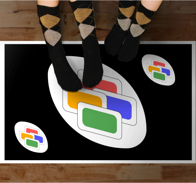 Alfombra vinílica de juegos infantil tarjeta clásica negra - TenVinilo