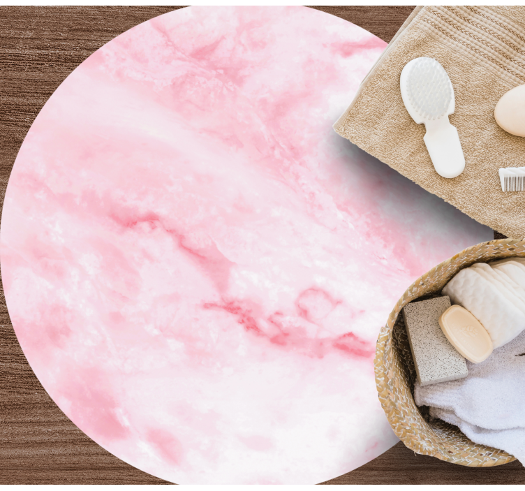 Alfombra vinílica efecto mármol impacto realista rosa - TenVinilo