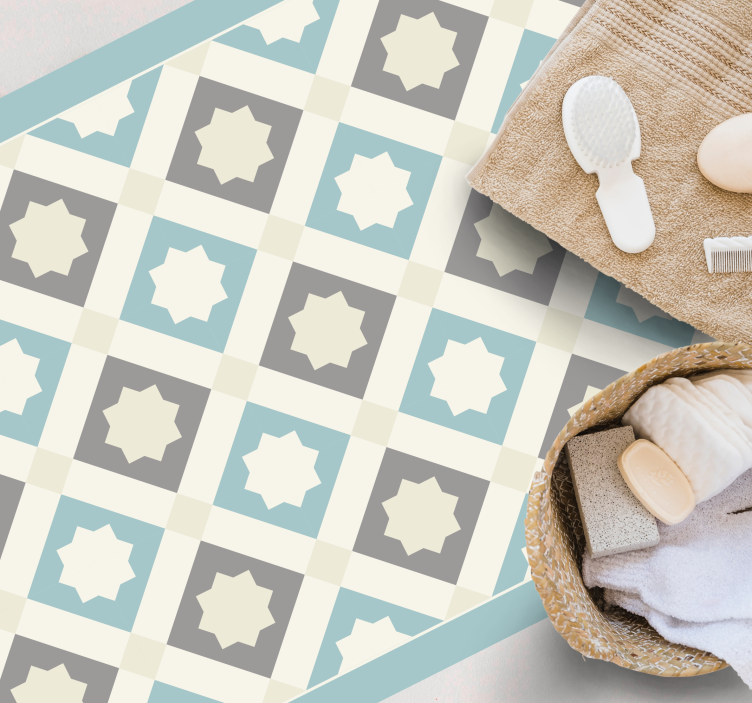 Alfombra vinílica hidráulica elegante motivo de estrella - TenVinilo