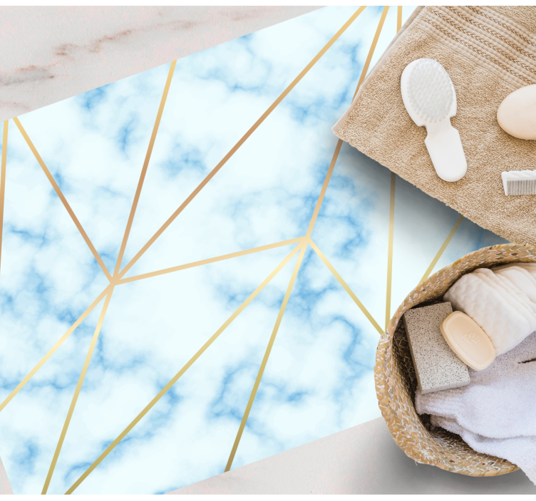 Alfombra vinílica efecto mármol elegante motivo geométrico - TenVinilo