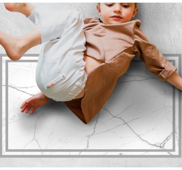 Alfombra vinílica efecto mármol elegantes estrías blancas - TenVinilo