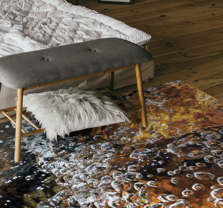 Alfombra vinílica textura flujo de agua burbujeante - TenVinilo