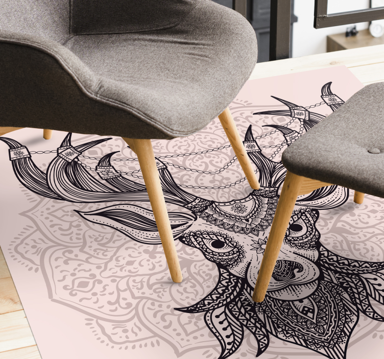 Alfombra vinílica animales motivo de ciervo gris - TenVinilo