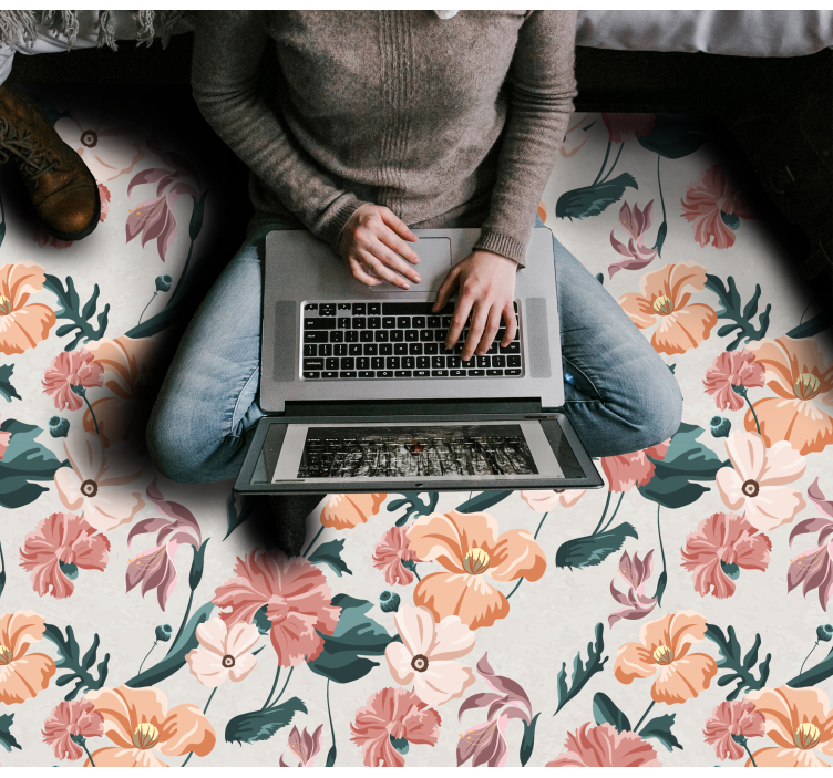 Alfombra vinílica flores alegría botánica - TenVinilo
