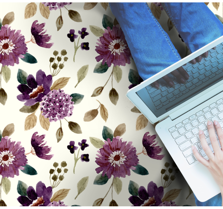 Alfombra vinílica flores alegría floreciente - TenVinilo