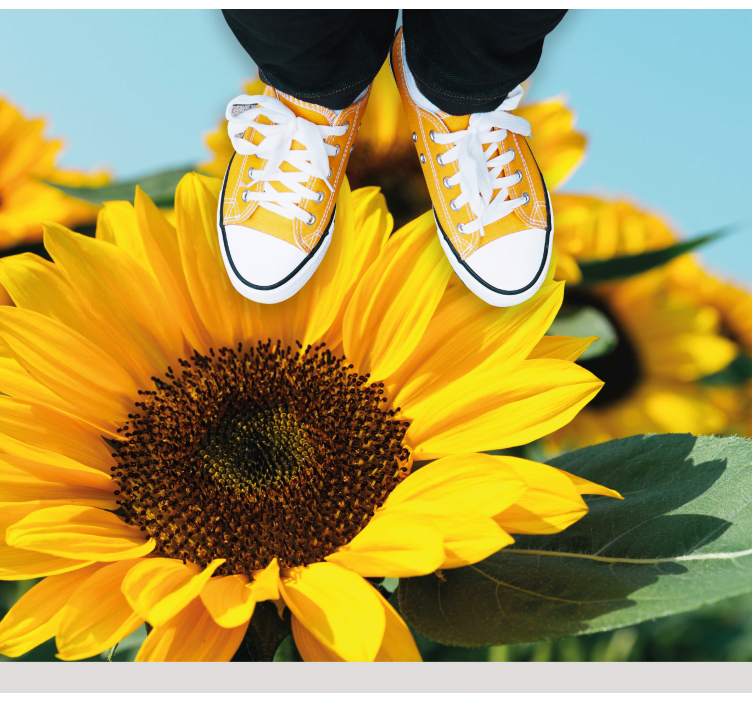 Alfombra vinílica flores diseño de girasol brillante - TenVinilo