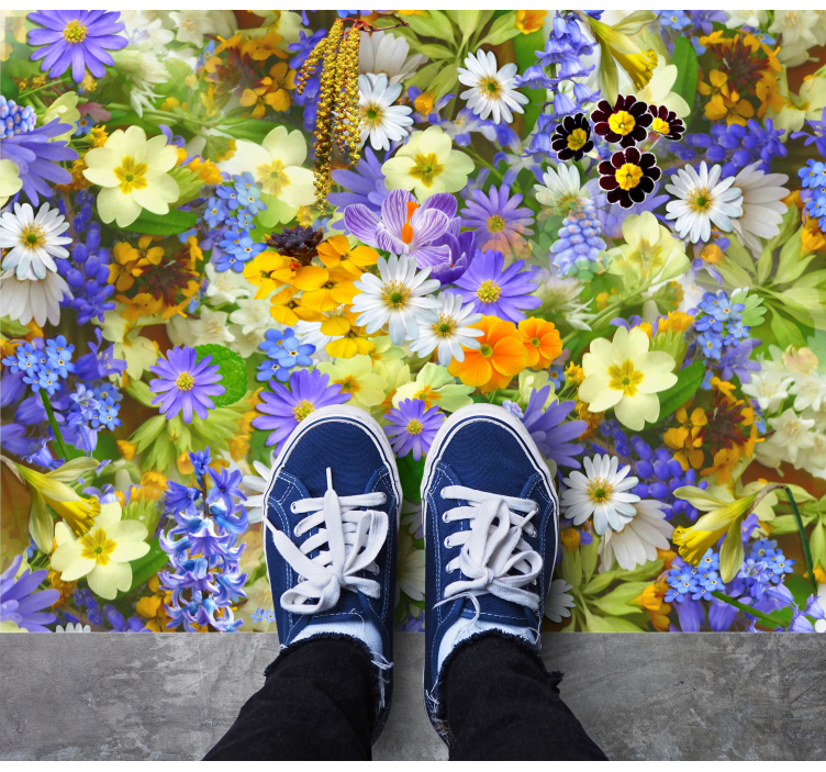 Alfombra vinílica flores concepto de flor vivaz - TenVinilo