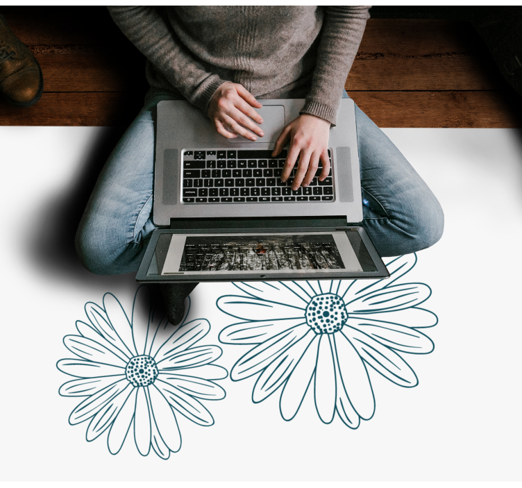 Alfombra vinílica flores delicado toque floral - TenVinilo