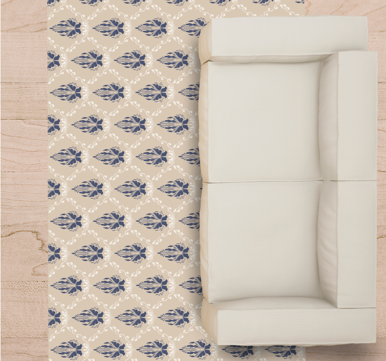 Alfombra vinílica salón delicados motivos florales - TenVinilo