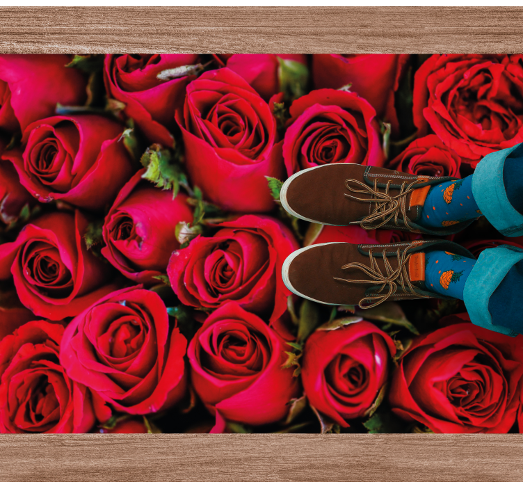 Alfombra vinílica flores ramo de rosas - TenVinilo