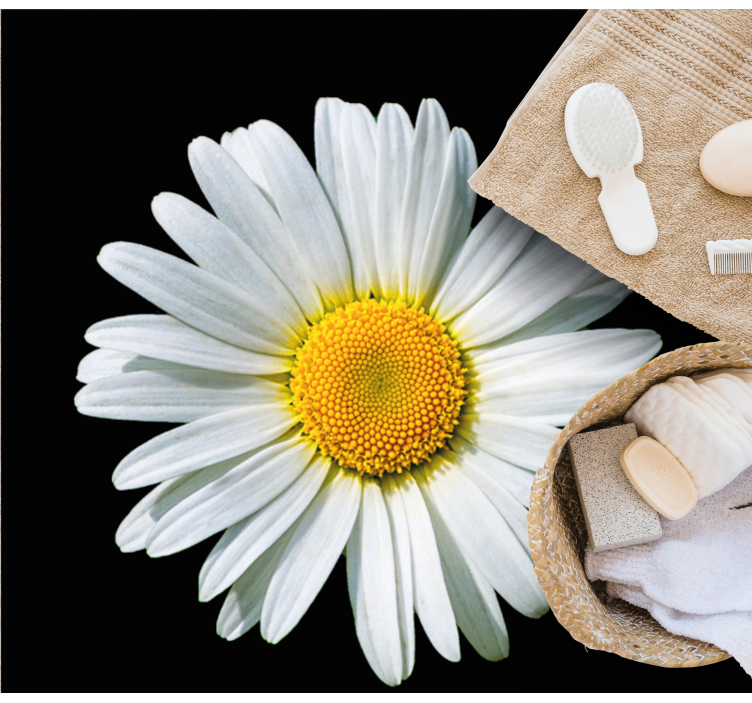 Alfombra vinílica flores flor de margarita - TenVinilo