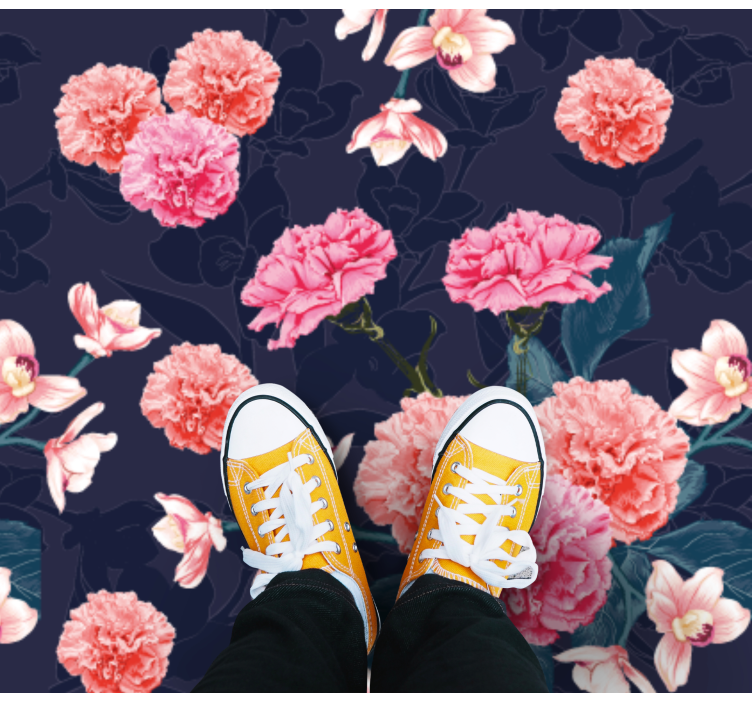 Alfombra vinílica flores motivo de sueño botánico - TenVinilo