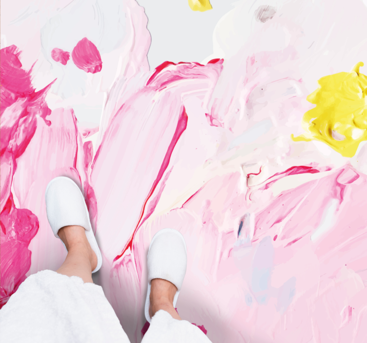 Alfombras vinílicas juveniles pinceladas abstractas - TenVinilo