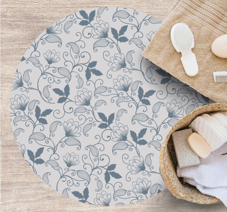 Alfombra vinílica baño serenidad floral - TenVinilo