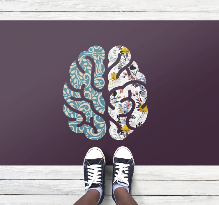 Alfombra vinílica flores yin yang botánico - TenVinilo