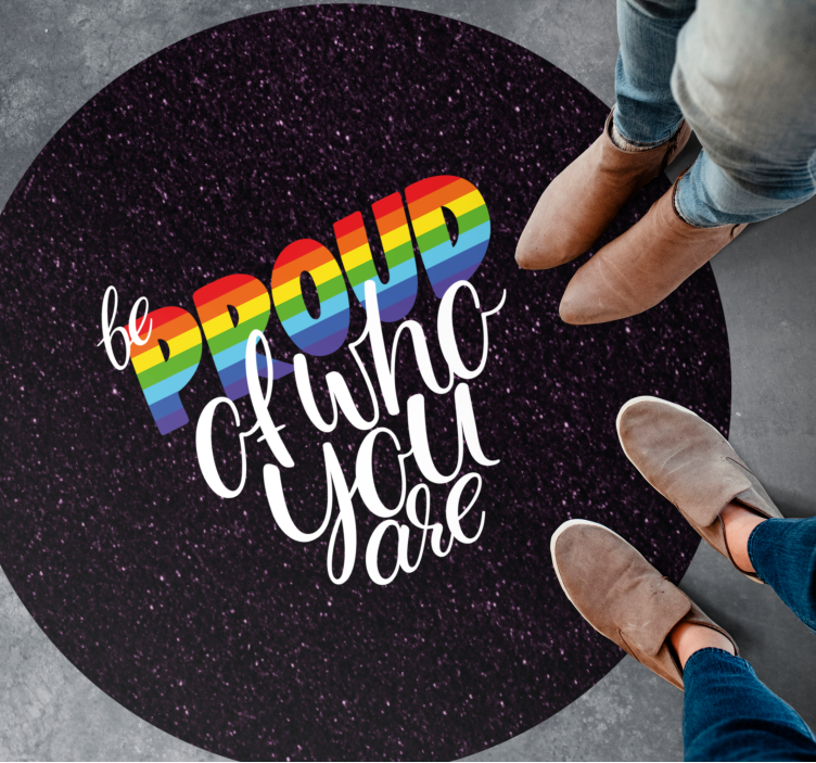 Alfombra vinílica frase diseño de mensaje de orgullo - TenVinilo