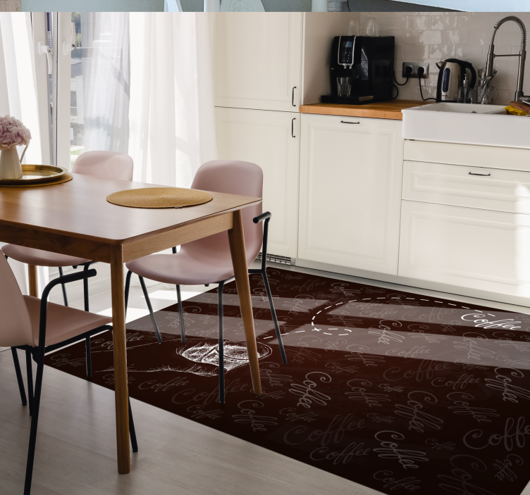 Alfombra vinílica frase motivo de bebida caligráfica - TenVinilo