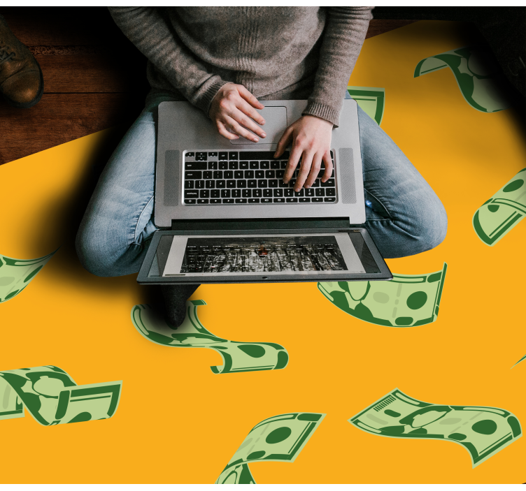 Alfombras vinílicas modernas patrón de flujo de dinero - TenVinilo