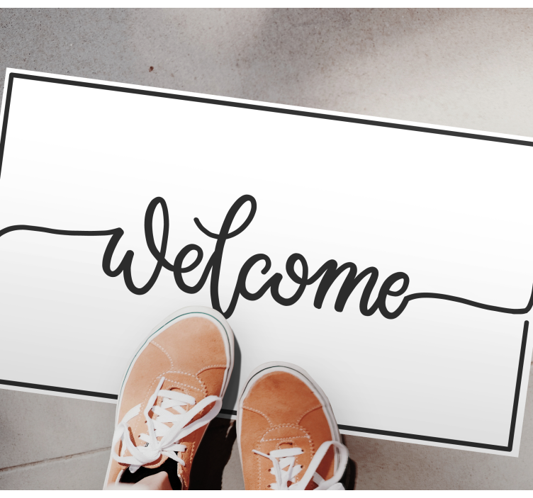 Alfombra vinílica recibidor elegante bienvenida - TenVinilo