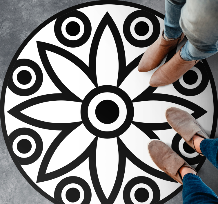 Alfombra de vinilo geométrica diseño de mandalas circulares - TenVinilo