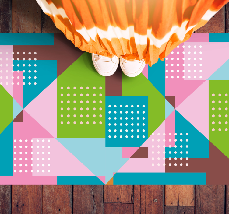 Alfombra de vinilo geométrica fusión de formas geométricas - TenVinilo