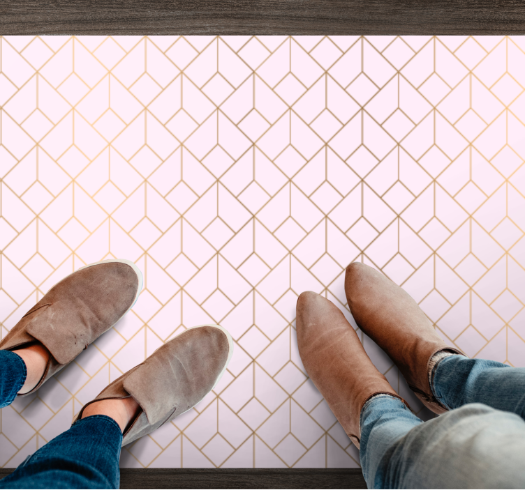 Alfombra de vinilo geométrica patrón geométrico de cubo - TenVinilo