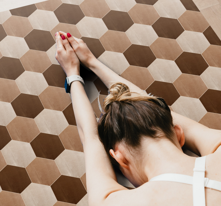 Alfombra vinílica hidráulica patrón de panal - TenVinilo