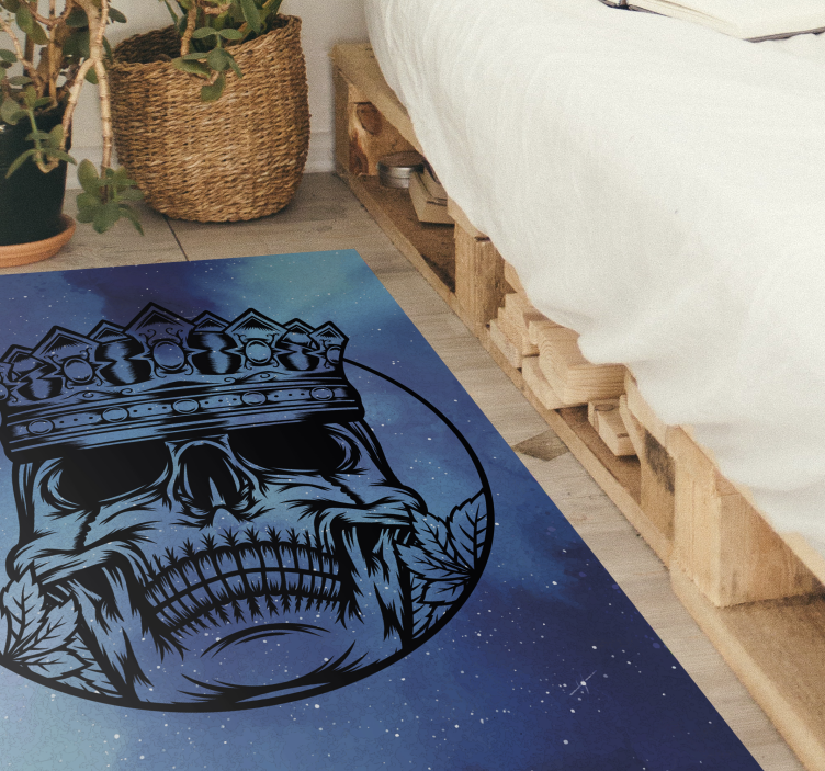 Alfombra vinílica imitación arte de calavera real - TenVinilo
