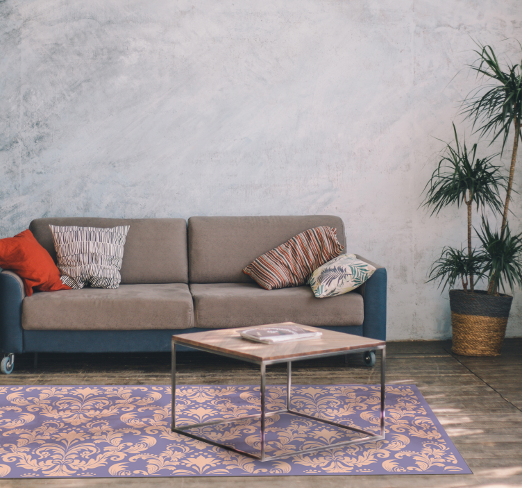 Alfombra vinílica imitación detalle de patrón barroco - TenVinilo