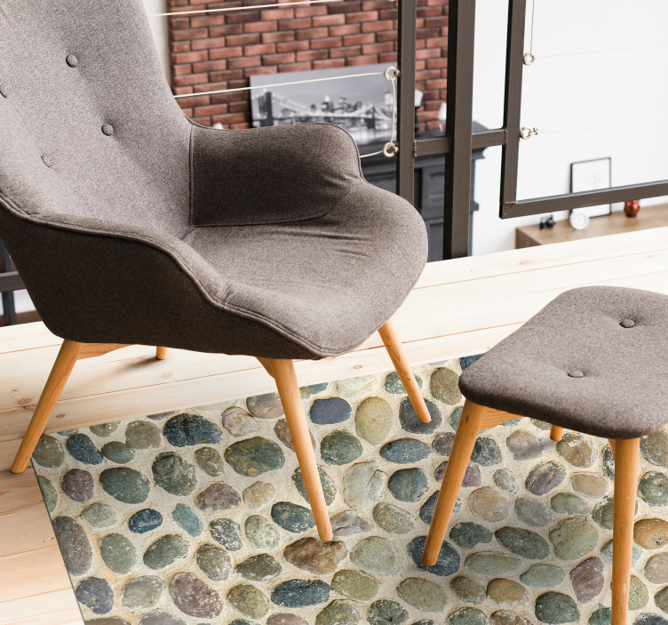 Alfombra vinílica imitación obra de arte de guijarros - TenVinilo