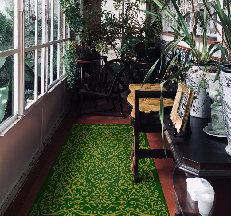 Alfombra vinílica imitación patrón de remolino adornado - TenVinilo