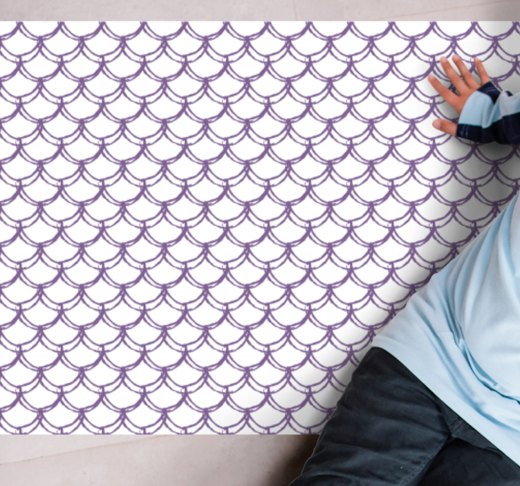 Alfombra vinílica baño patrón púrpura con ondas - TenVinilo