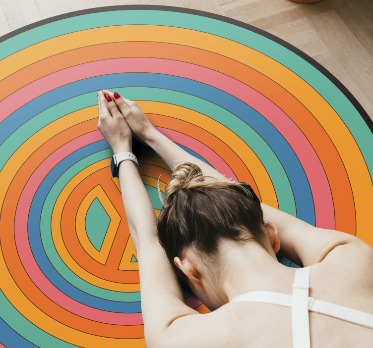 Alfombras vinílicas juvenils símbolo de paz colorido - TenVinilo