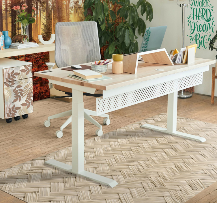 Alfombra vinílica textura madera imitación trenzado - TenVinilo