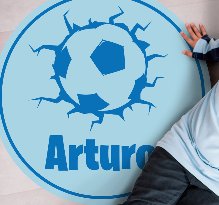Alfombra vinílica infantil balón de fútbol personalizado - TenVinilo