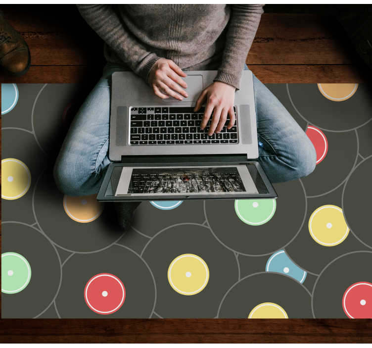 Alfombras vinílicas juvenils discos de vinilo vibrantes - TenVinilo