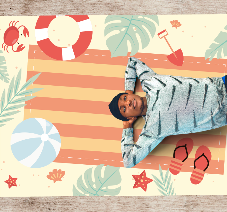 Alfombra vinílica infantil escena de vibraciones de verano - TenVinilo