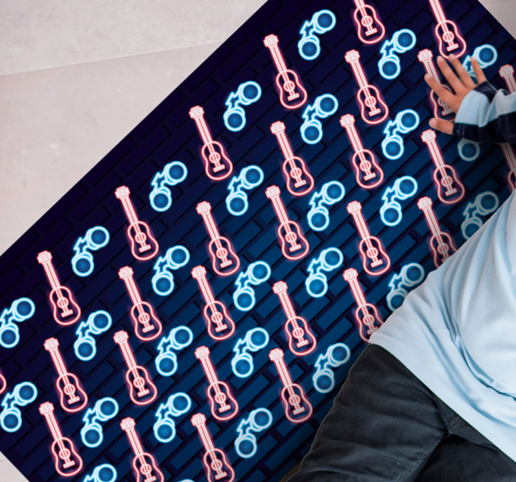 Alfombras vinílicas juveniles de patrones musicales - TenVinilo