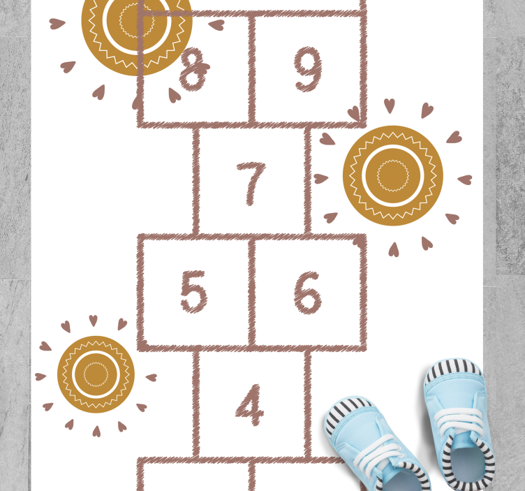 Alfombra de vinilo infantil Rayuela nórdica - TenVinilo