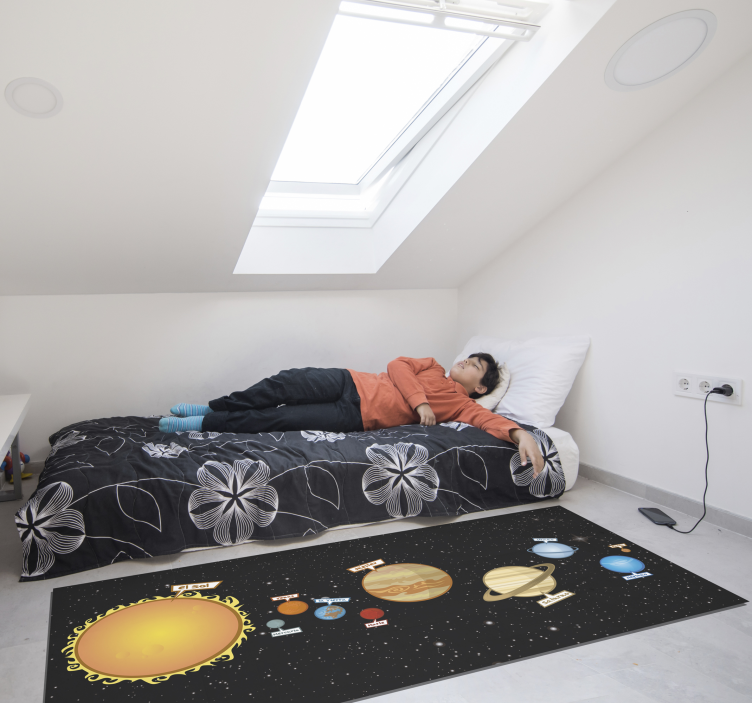 Alfombra vinilica infantil sistema solar - TenVinilo
