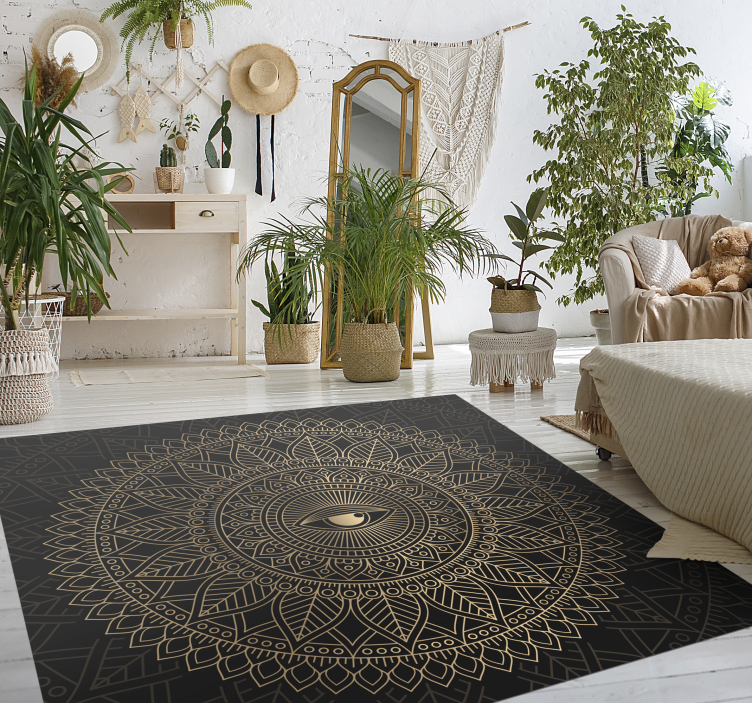 Alfombra vinílica mandala centro de mesa ojo mandala - TenVinilo