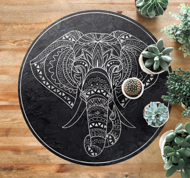 Alfombra vinílica mandala elefante mandala - TenVinilo