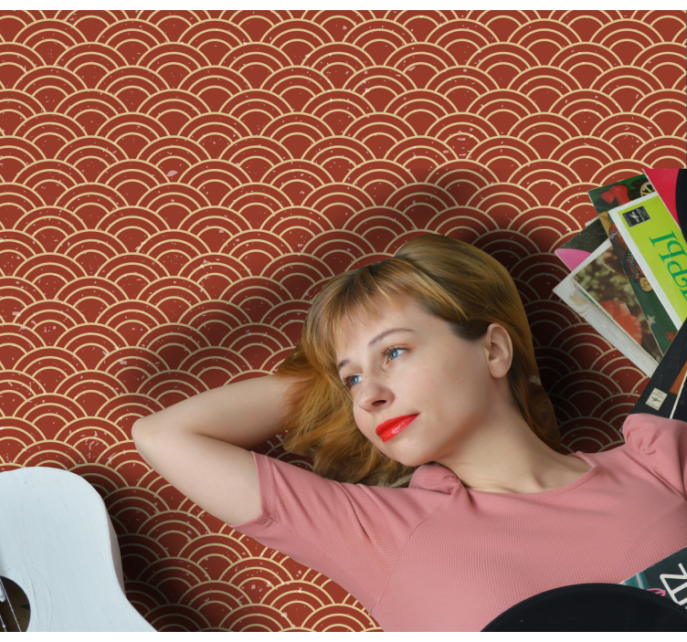 Alfombra de vinilo geométrica patrón de onda curva - TenVinilo