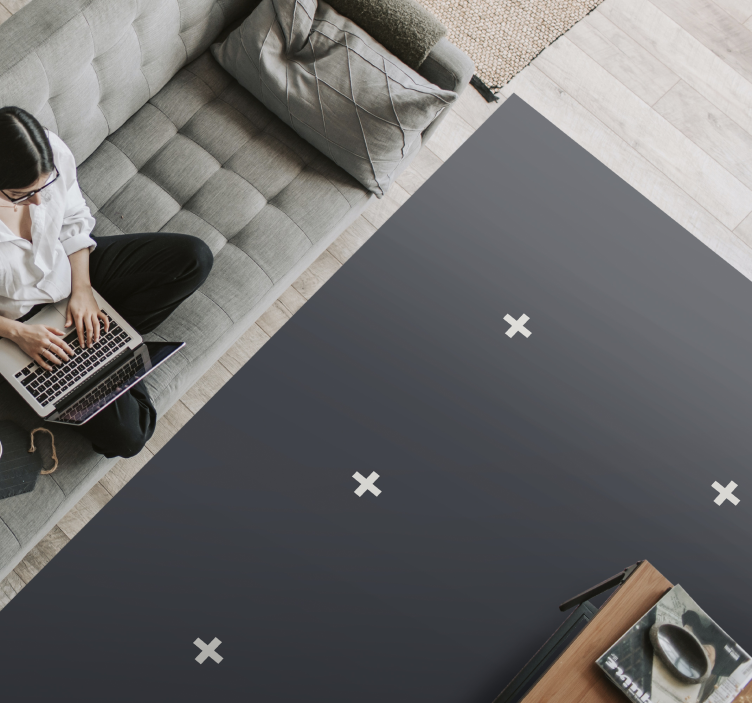 Alfombra vinílica minimalista patrón geométrico oscuro - TenVinilo