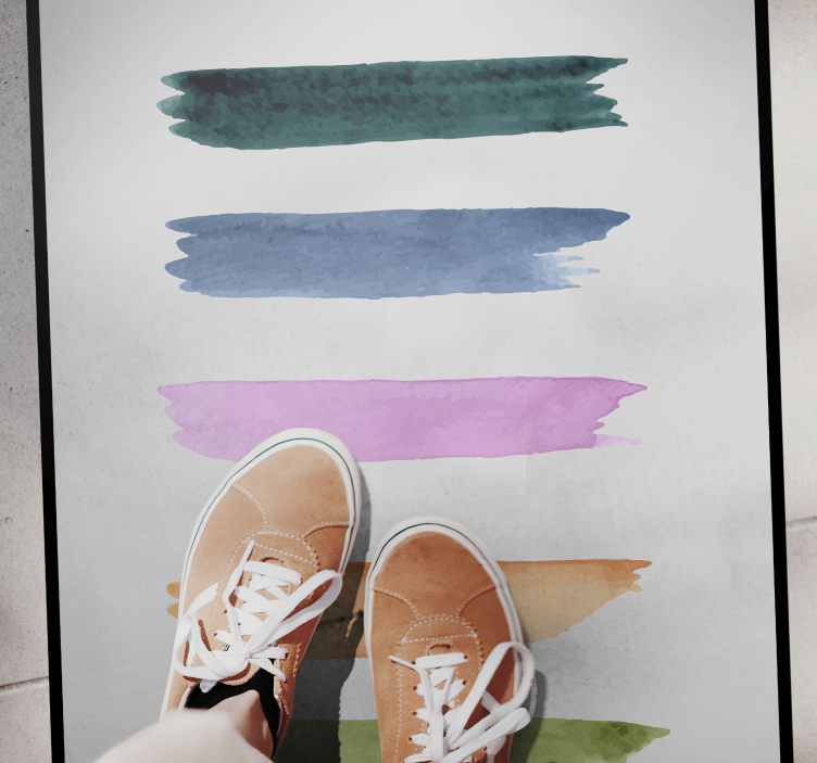 Alfombra vinílica minimalista rayas de acuarela - TenVinilo